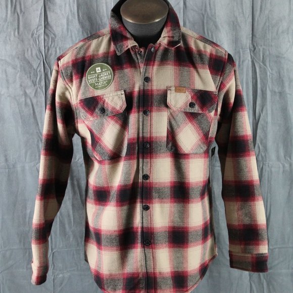 Matix Jacket - The Matix Shirt Jacket Tan and Red Plaid - Men's Large - Picture 6 of 11